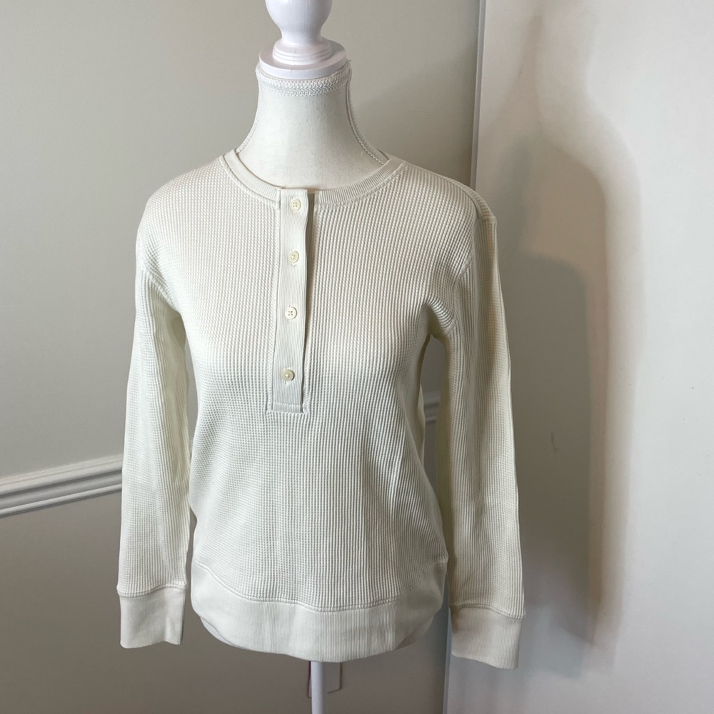 NWT Everlane The Waffle Henley Long Sleeve Top - Picture 6 of 13